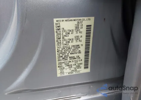 2008 Nissan Titan Xe from USA, damaged, VIN 1N6AA07C58N324218